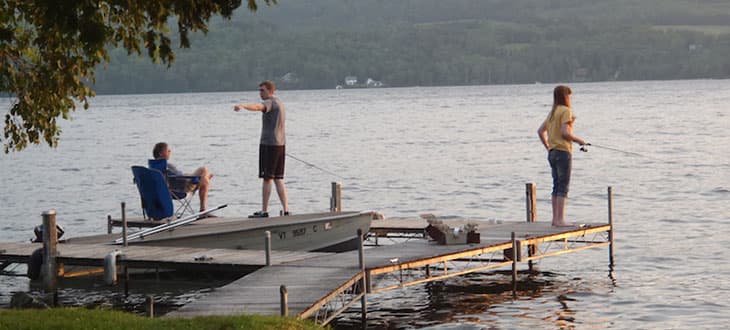 The grounds at Mountain Lake Cottages on Lake Willoughby