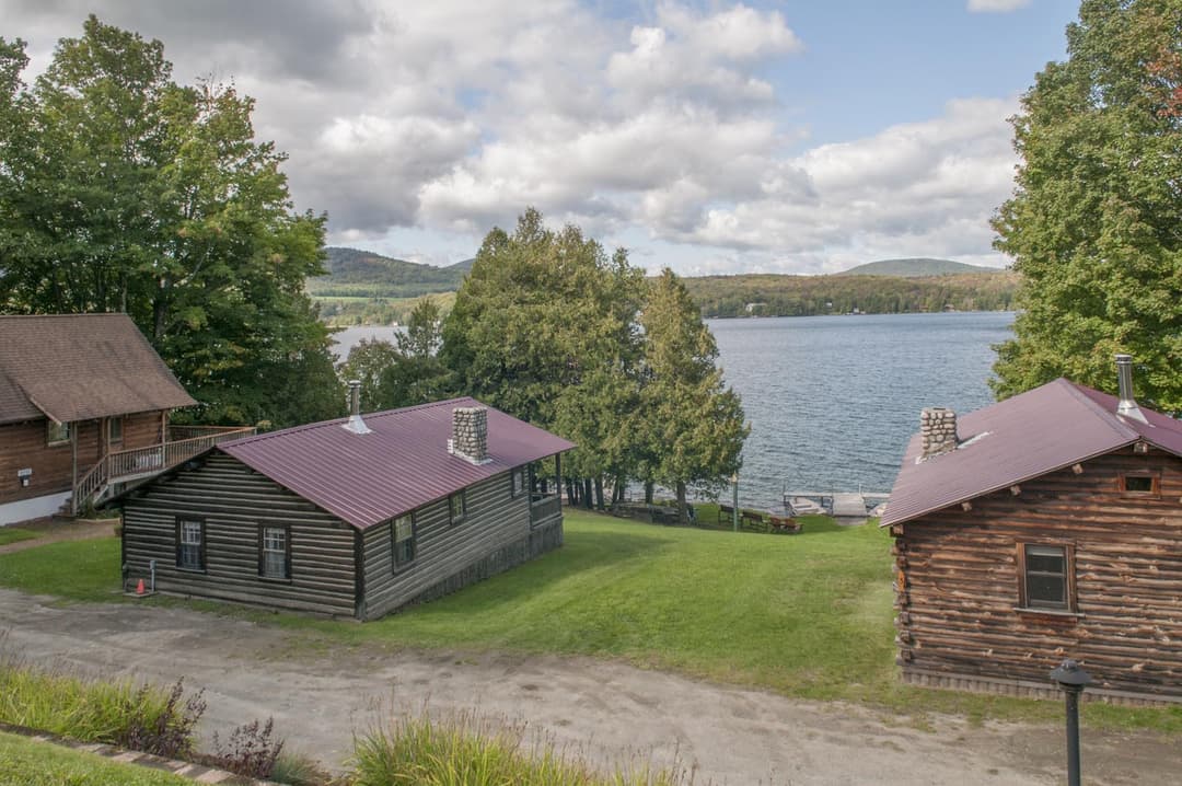 The grounds at Mountain Lake Cottages on Lake Willoughby